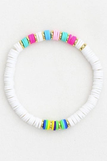 polymer-clay-flat-disc-bead-bracelets-white-multi-1