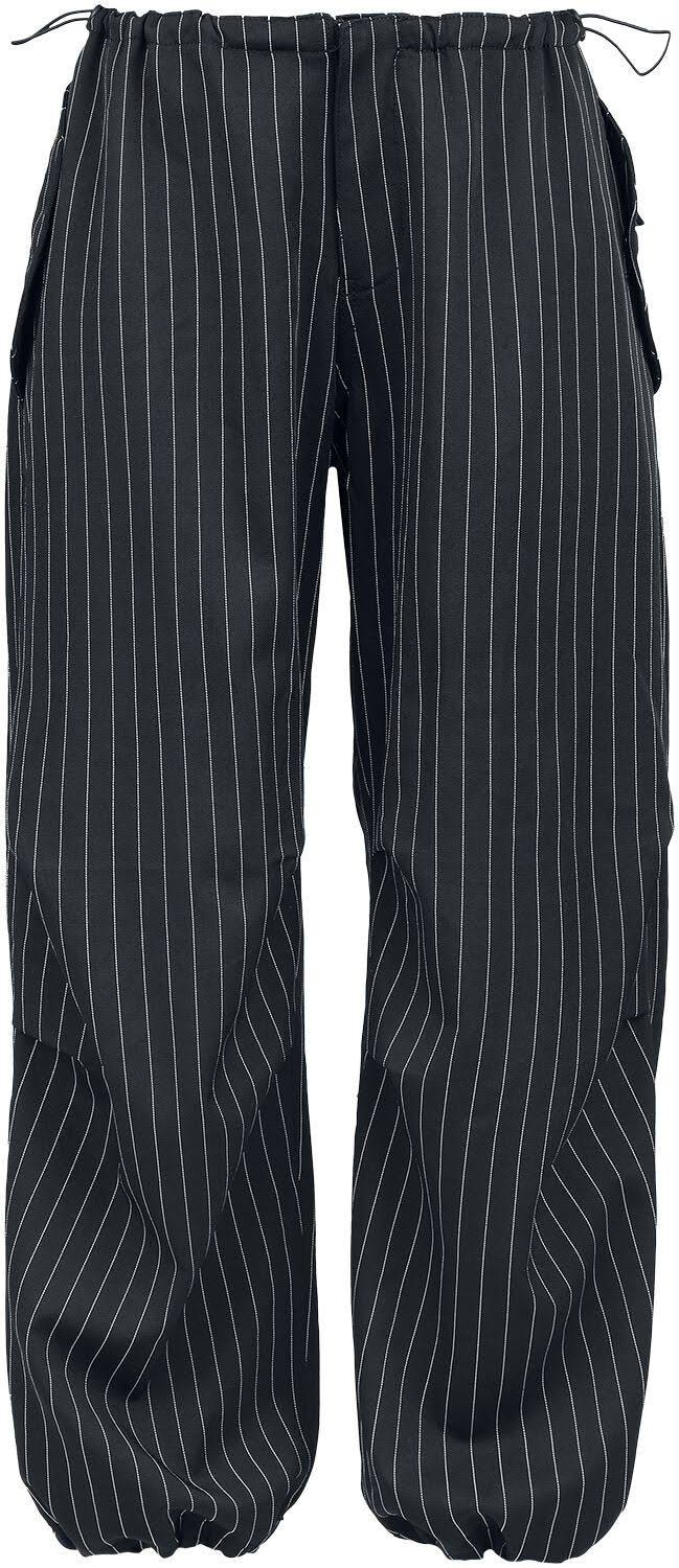 Stylish Black Pinstripe Trousers for Elegant Gothic Vibes | Image
