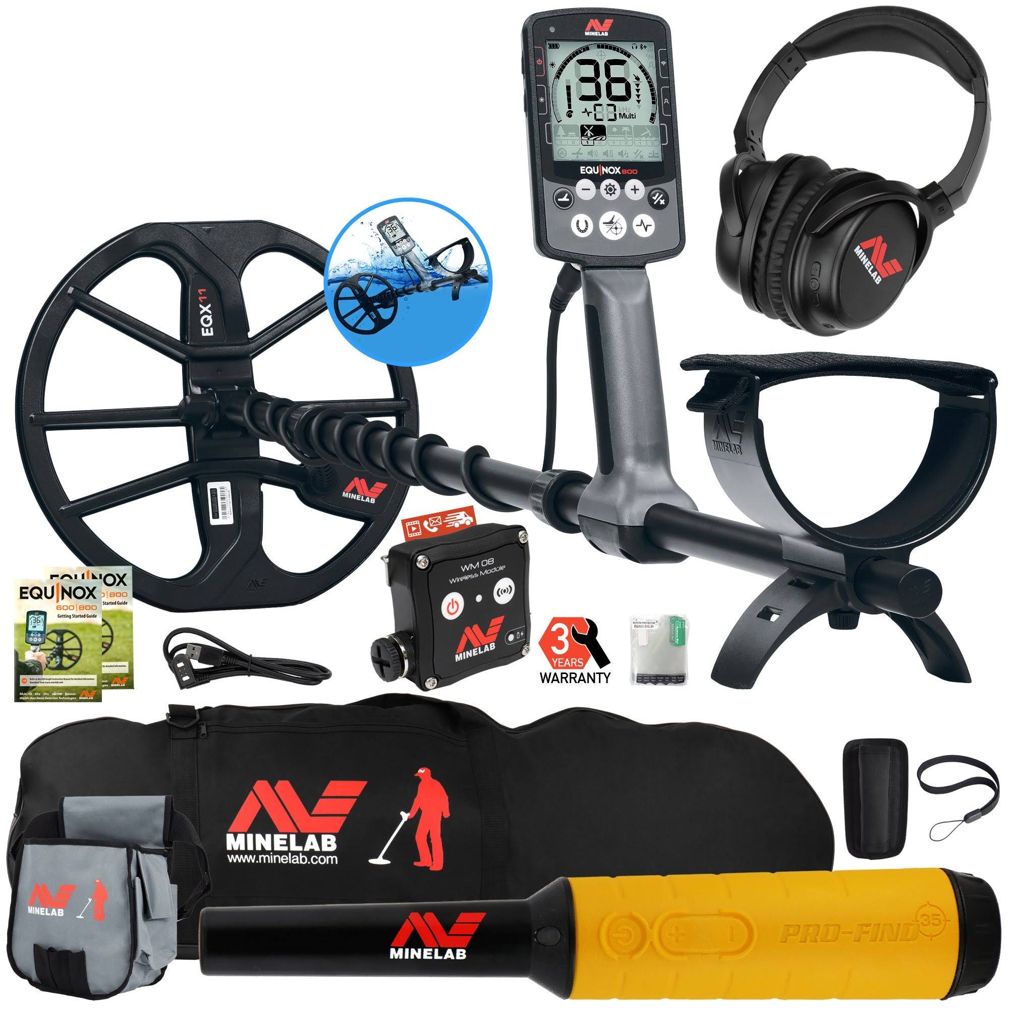 Minelab Equinox 800 Metal Detector: Pro Find 35, Carry Bag, and Finds Pouch Included | Image