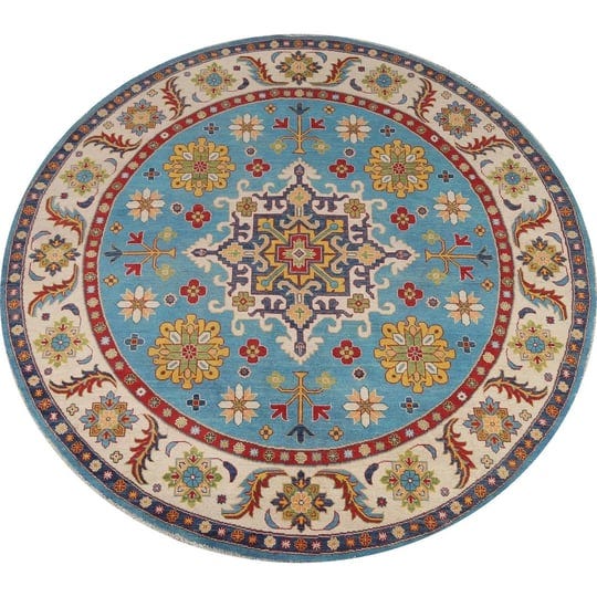 rug-source-light-blue-kazak-round-area-rug-8x8-1