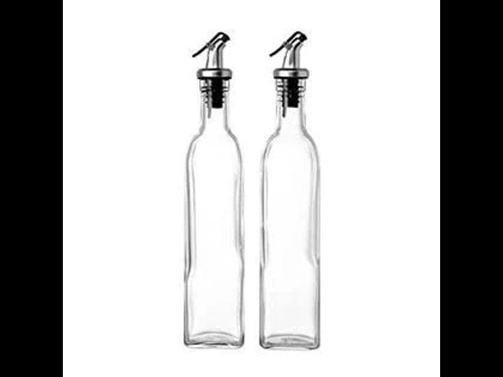 set-of-2-glass-bottle-oil-vinegar-dispensers-cruets-lever-release-pourer-17oz-clear-1