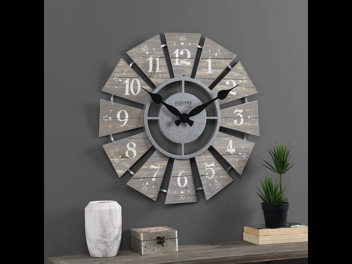 firstime-co-gray-numeral-farmhouse-windmill-clock-cool-gray-1