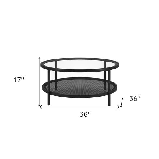 36-black-glass-round-coffee-table-with-shelf-521049-1