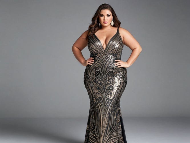 Metallic-Plus-Size-Dress-1