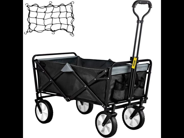 vevor-wagon-cart-folding-wagon-cart-with-176lbs-load-outdoor-utility-wagon-w-adjustable-handle-black-1