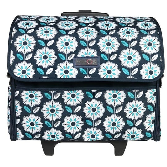 everything-mary-collapsible-sewing-machine-case-teal-craft-rolling-tote-cover-bag-with-wheels-for-br-1