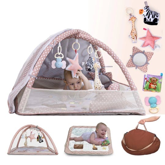 kidikools-6-in-1-baby-play-gym-activity-center-with-mosquito-net-foldable-baby-play-mat-for-floor-wi-1