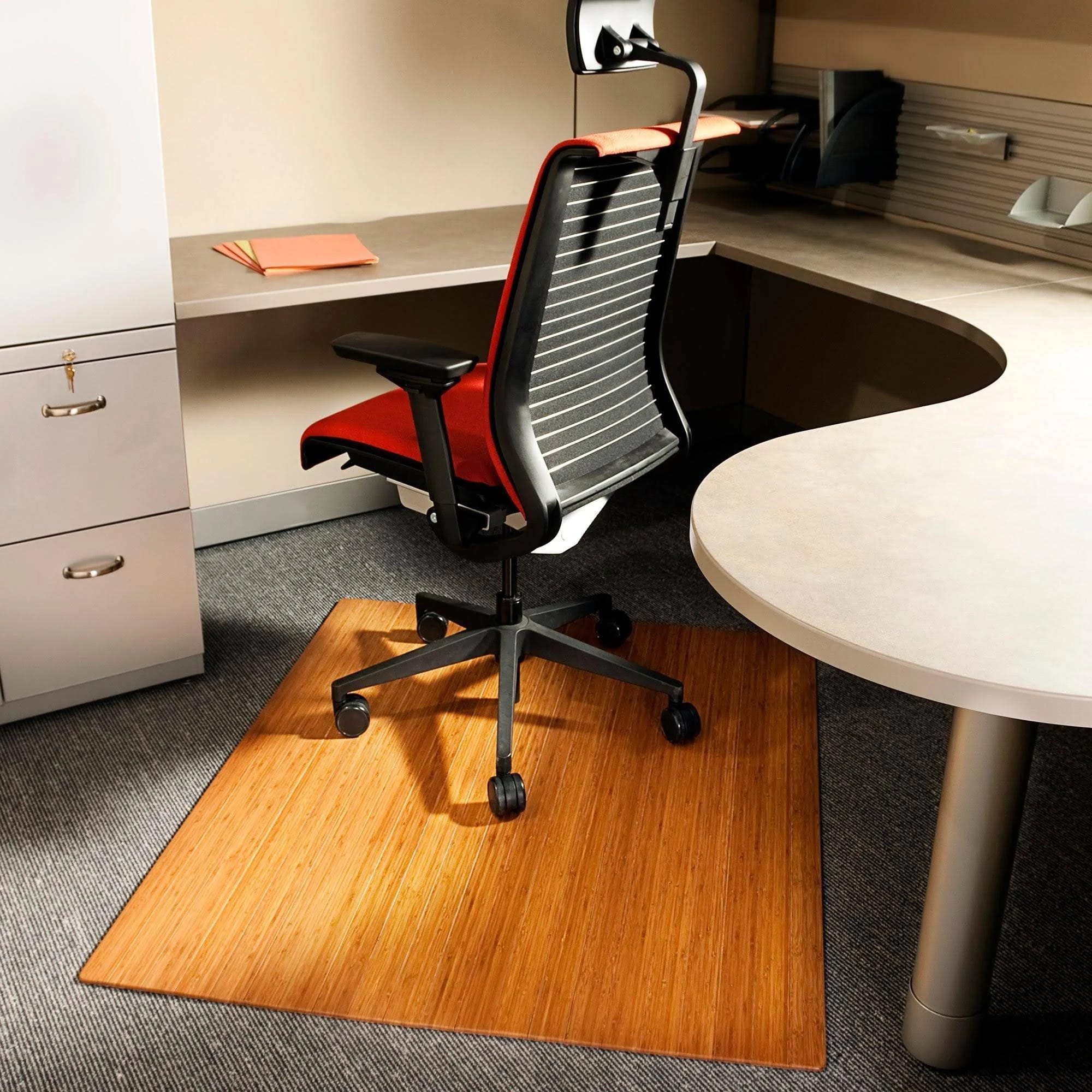 Roll-Up Bamboo Floor Mat for Office or Home | Image