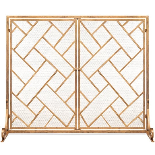 best-choice-products-44x33in-2-panel-handcrafted-wrought-iron-geometric-fireplace-screen-w-magnetic--1