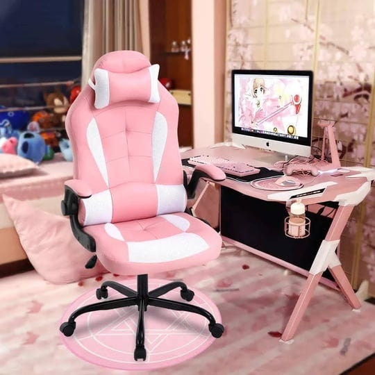 meet-perfect-pink-gaming-chair-for-adults-ergonomic-computer-chair-w-flip-up-armrest-and-lumbar-supp-1
