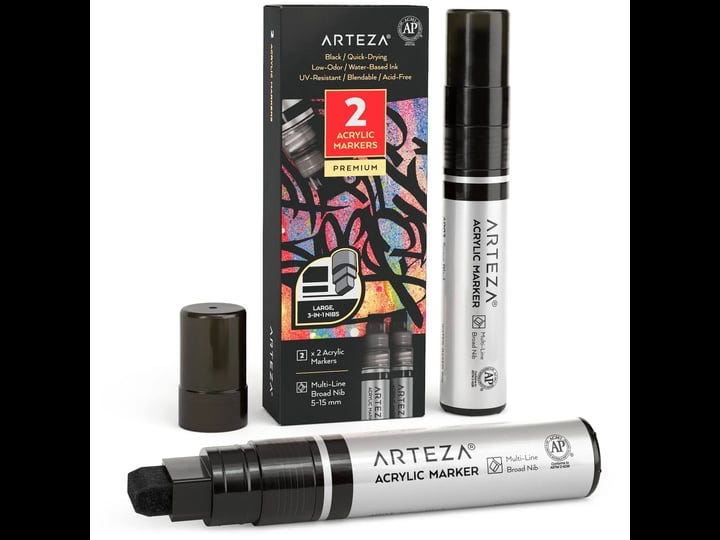 arteza-acrylic-markers-black-multi-line-broad-nib-2-pack-1