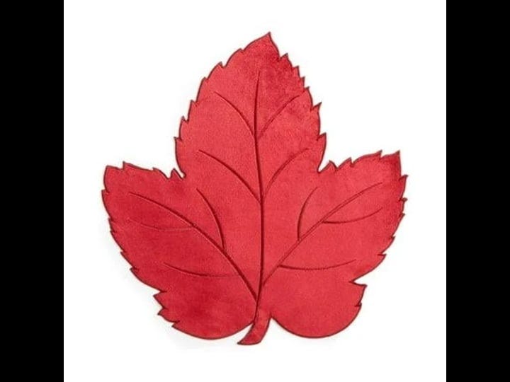 elrene-velvet-leaf-placemats-dark-red-size-16-5-x-16-6