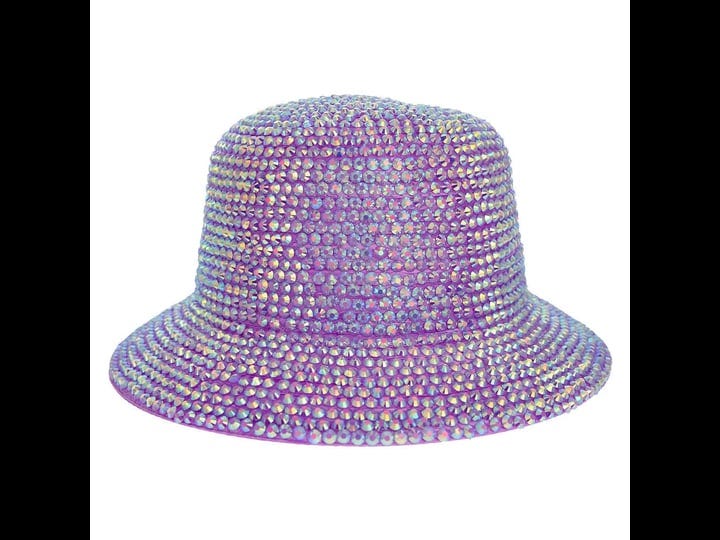 top-headwear-ab-jelly-metallic-chrome-studded-braided-bucket-hat-lavender-womens-size-one-size-purpl-1
