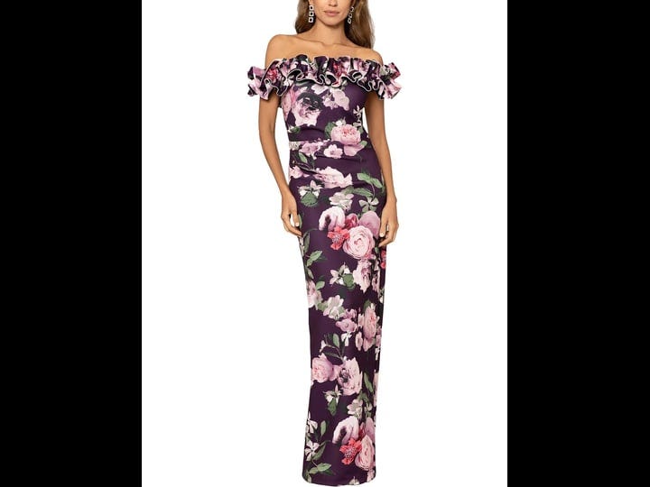 xscape-petites-womens-foral-off-the-shoulder-evening-dress-mulberry-1