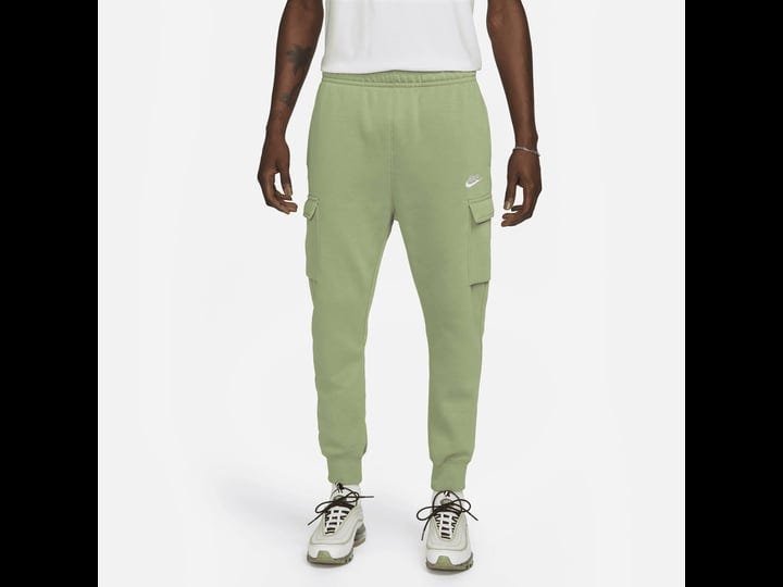 mens-nike-sportswear-club-fleece-cargo-pants-size-large-green-1