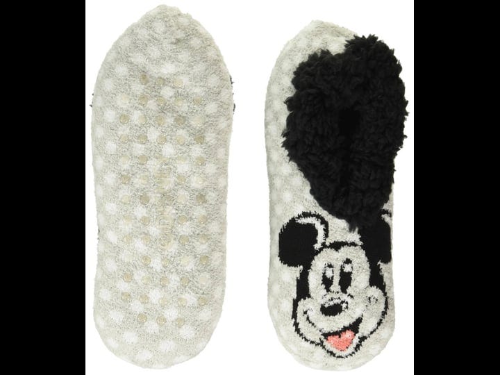 disney-womens-mickey-mouse-teddy-fur-slipper-socks-1