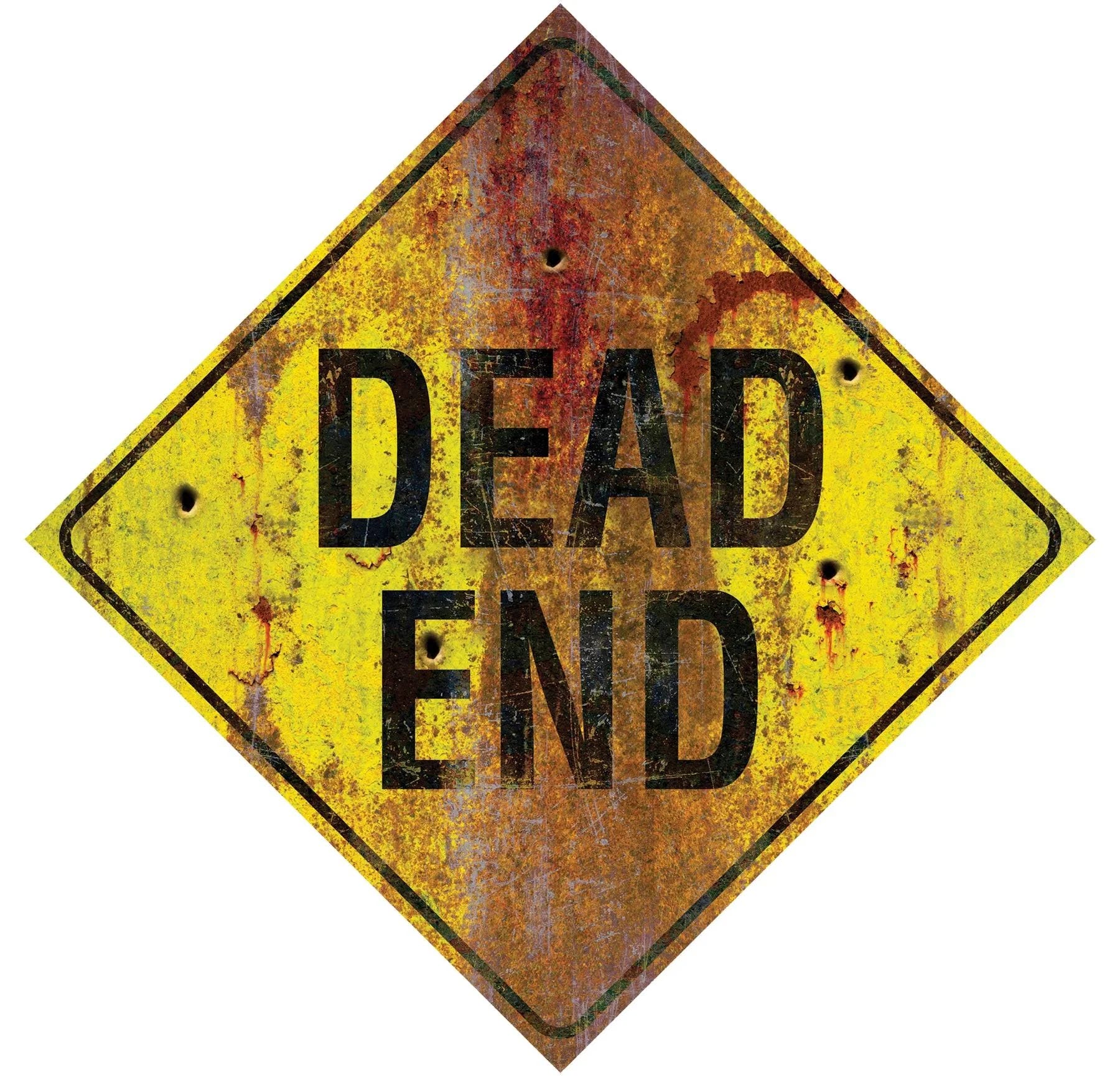 Metal Sign Dead End: Directional Warning | Image