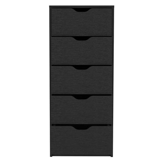 depot-e-shop-houma-5-drawers-narrow-dresser-slim-storage-chest-of-drawers-black-1