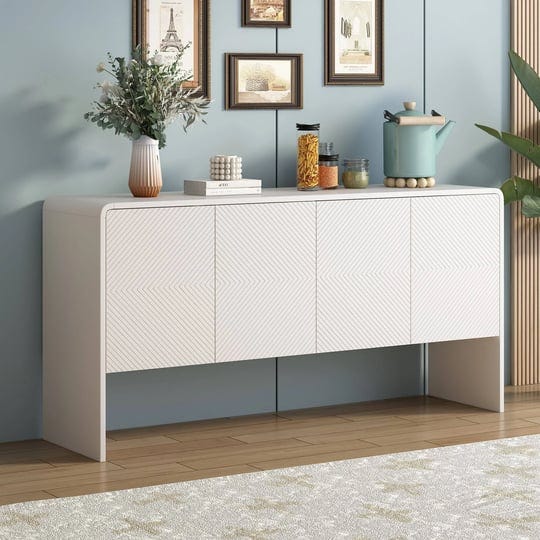minimalist-large-storage-space-sideboard-with-4-doors-and-rebound-device-white-1