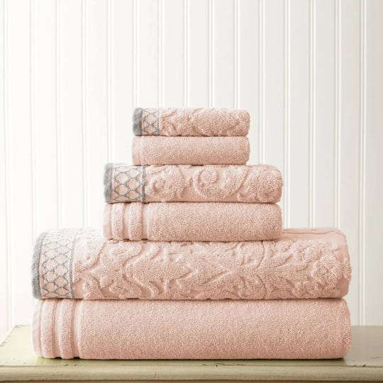 damask-jacquard-embellished-border-towel-6-piece-set-peach-1