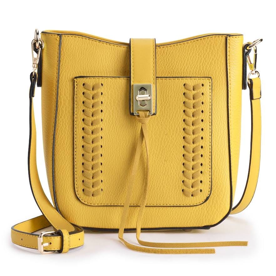 Yellow Mellow World Ashlyn Whipstitch Crossbody Bag with Front Slip Pocket | Image