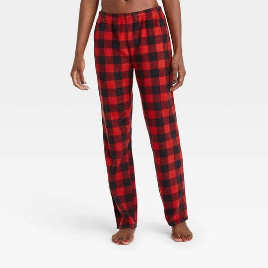 womens-holiday-buffalo-check-plaid-fleece-matching-family-pajama-pants-wondershop-red-m-womens-size--1