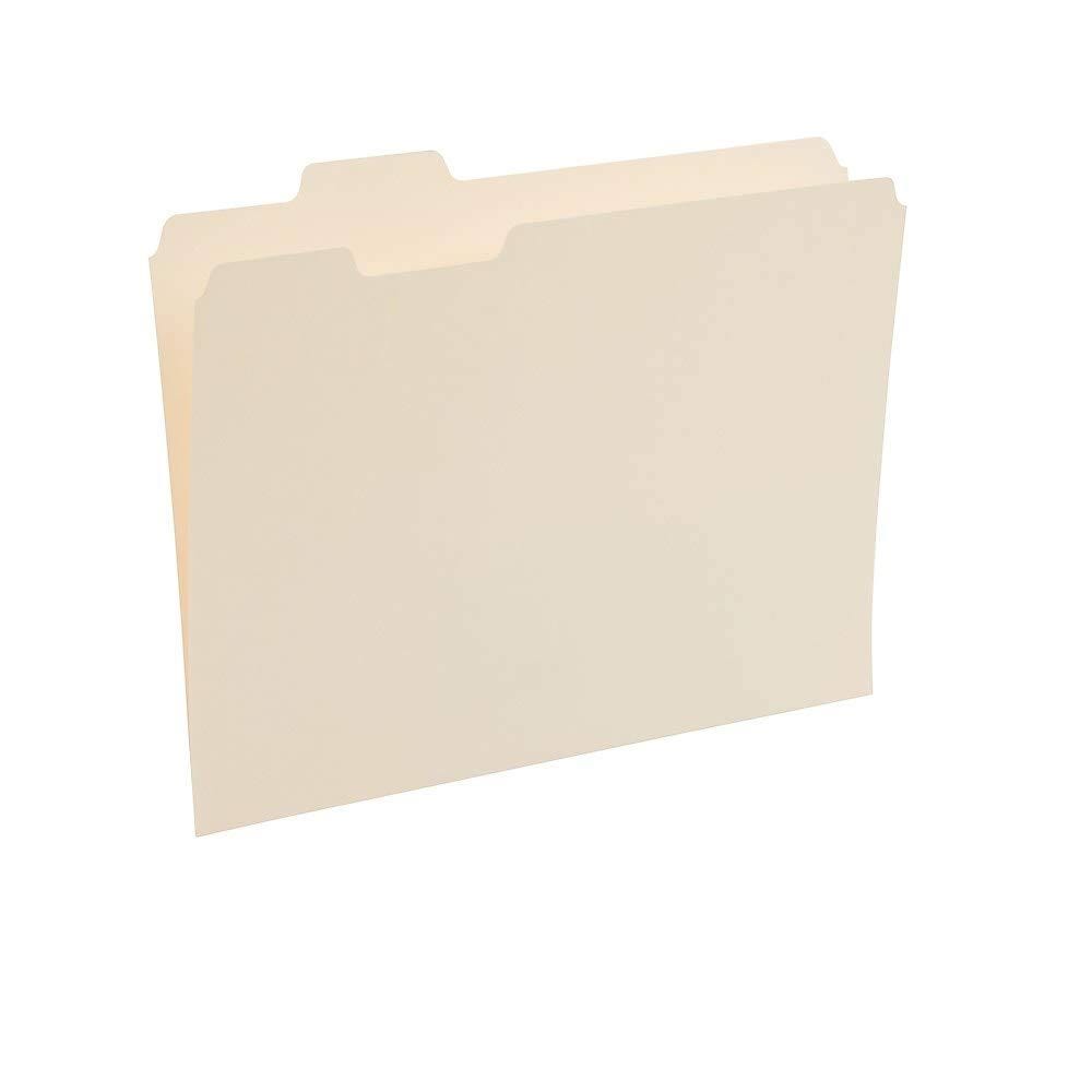 Staples Assorted Position Manila File Folders - 5 Tab, 100 Count | Image