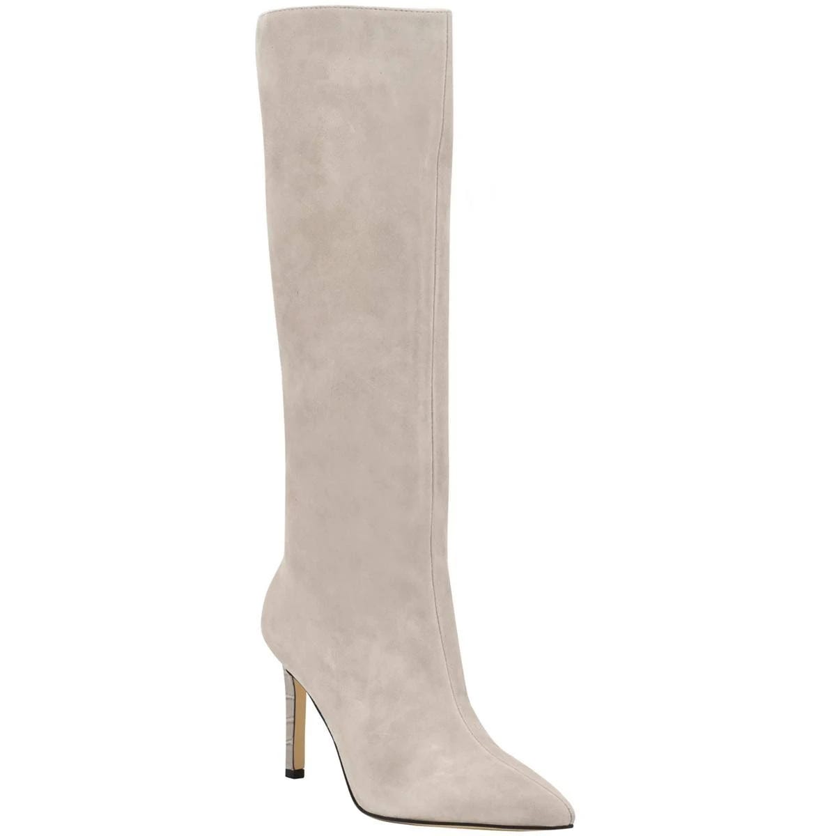 Knee-High Suede Boot with Pointed Toe and Taper Design - US Size 7 | Image