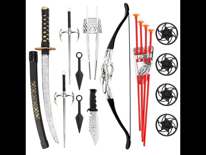 liberty-imports-ninja-warrior-bow-arrow-archery-set-for-kids-with-katana-sword-and-toy-weapons-1