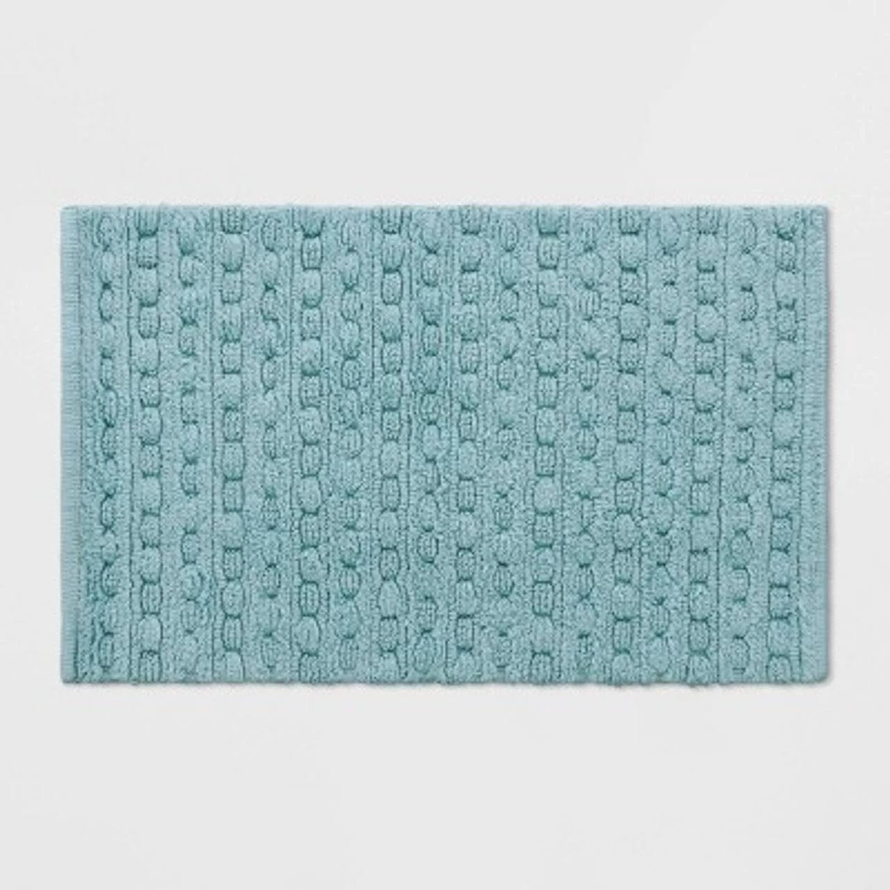 Stylish Aqua Textured Bath Rug - Opalhouse | Image