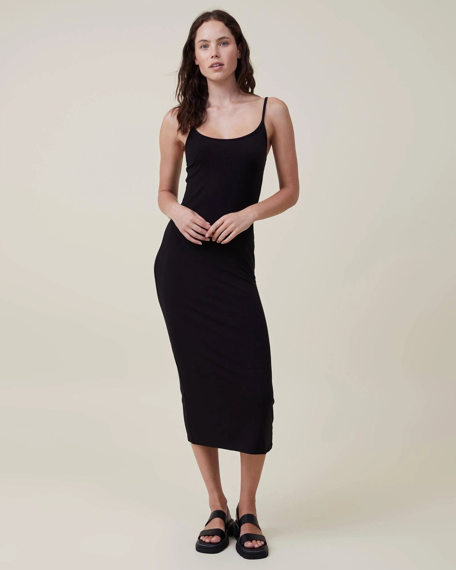 Maxi Dress: 90s-Inspired Jersey Slip with Adjustable Spaghetti Straps | Image