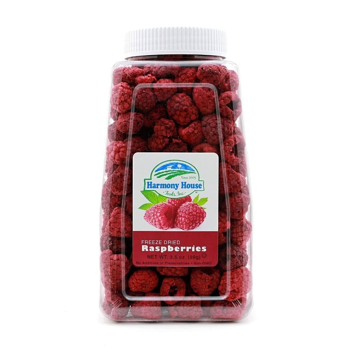 Harmony House Freeze-Dried Raspberries (3.5 oz Quart Size Jar) | Image