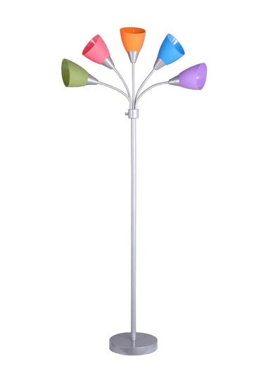 mainstays-5-light-floor-lamp-multi-color-shades-metal-silver-finish-modern-young-adult-use-1