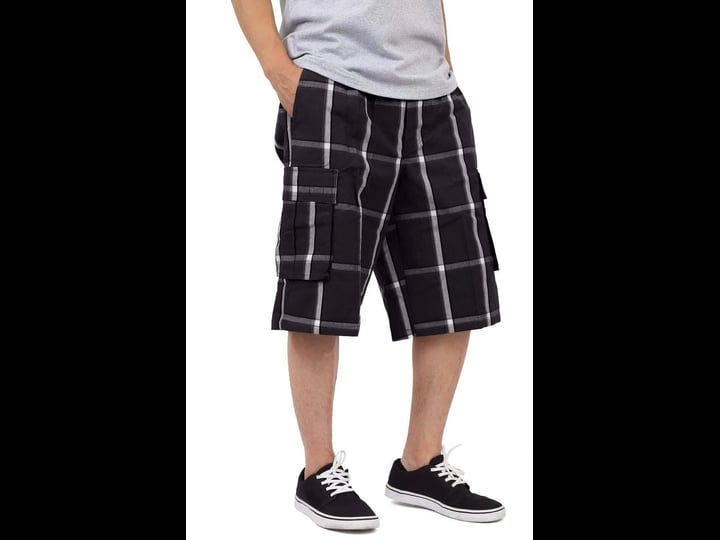 shaka-wear-mens-relaxed-fit-plaid-cargo-shorts-s5xl-size-large-black-1