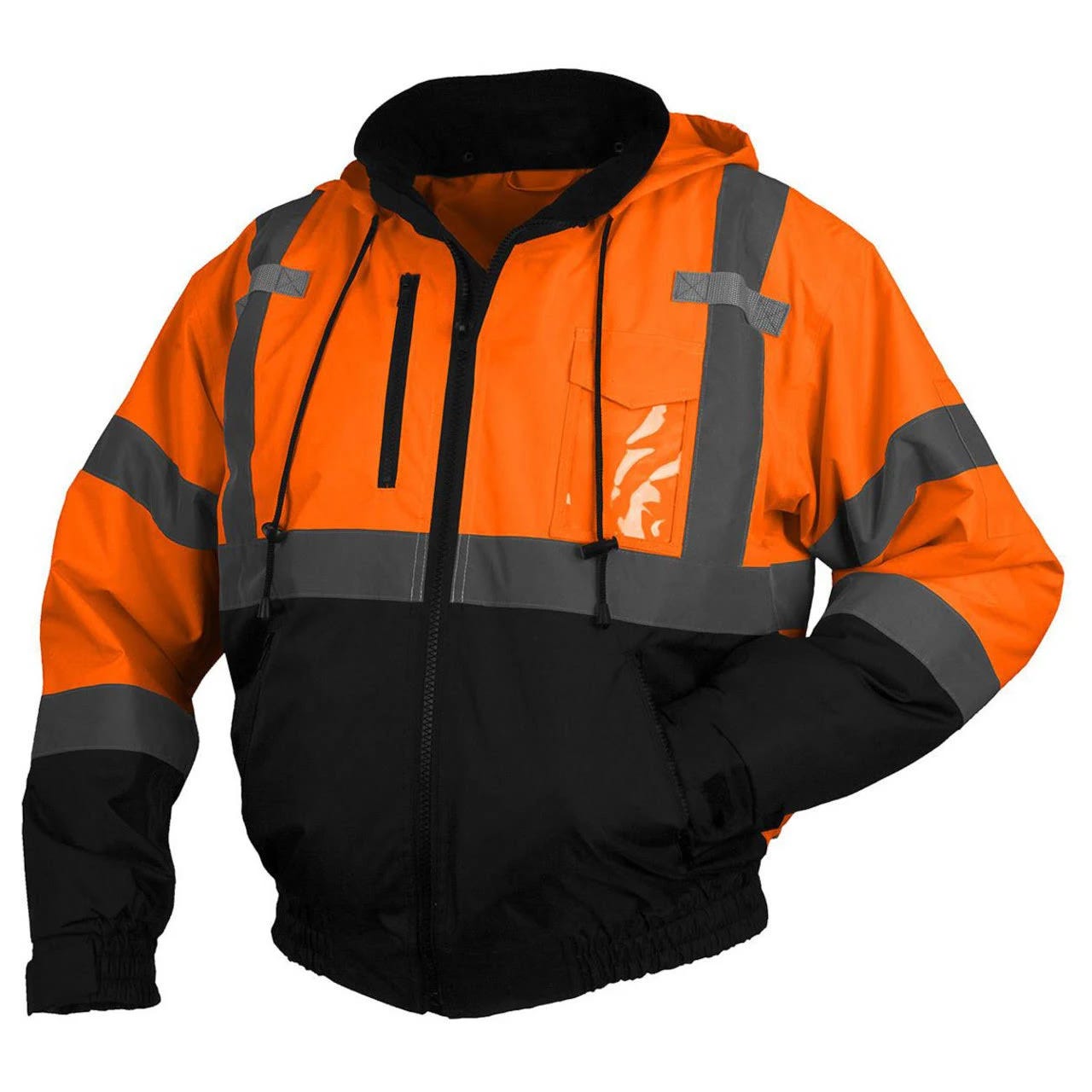 Stylish and Protective Hi-Vis Orange Bomber Jacket (3X Large) | Image