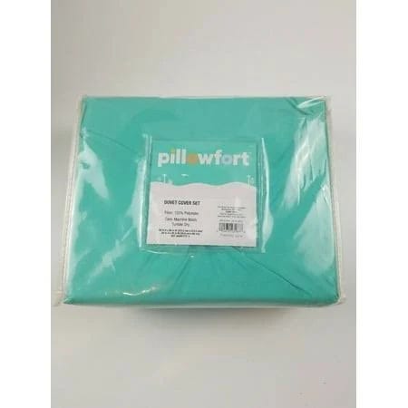 Teal Pinch Pleat Duvet Cover Set for Full/Queen Beds | Image