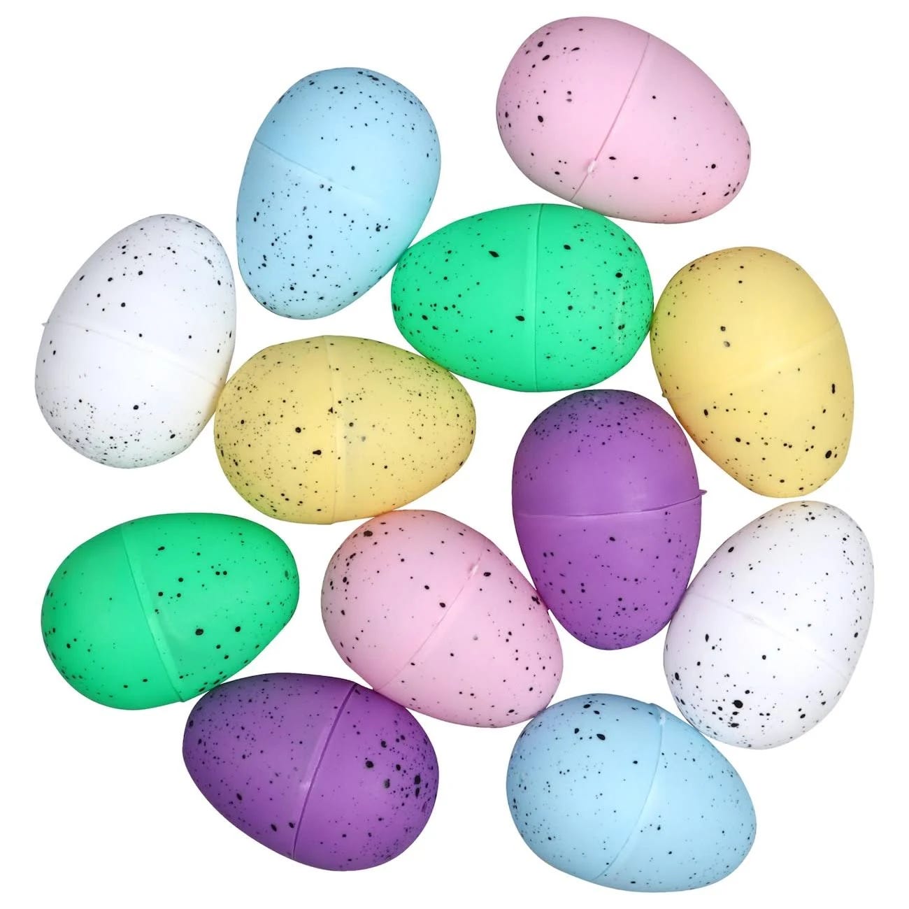 Vibrant 12-Pack Confetti Speckled Easter Eggs for Festive Hunts & Decorations | Image