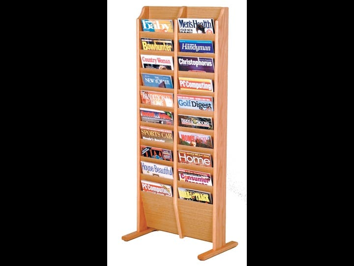 wooden-mallet-20-pocket-free-standing-magazine-rack-light-oak-1