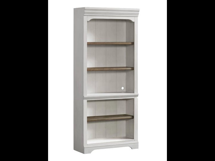 intercon-drake-home-office-rustic-white-and-french-oak-76-inch-bunching-bookcase-1