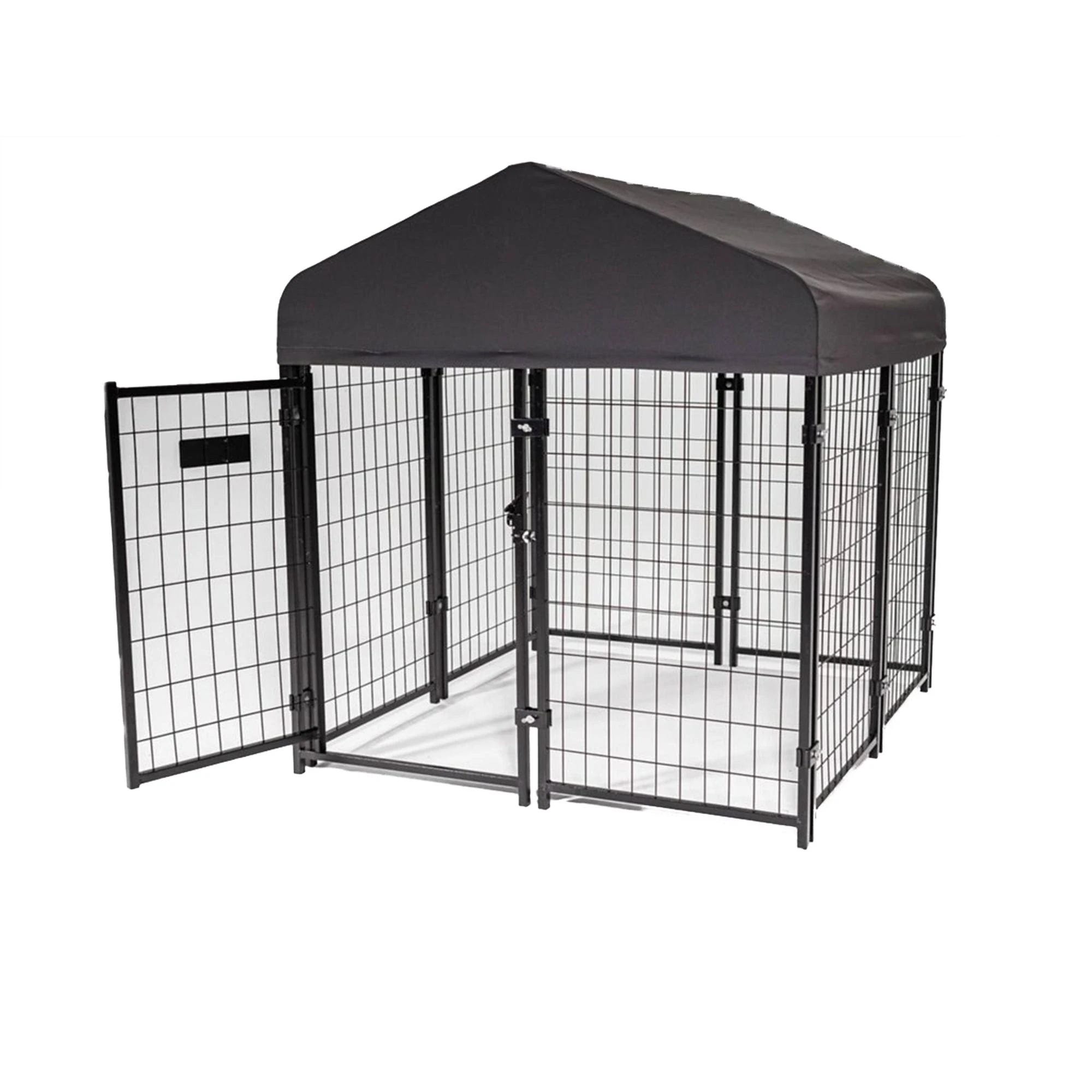 Premium Steel Grey Studio Jr. Kennel with Waterproof Cover and UPF 50+ Protection | Image