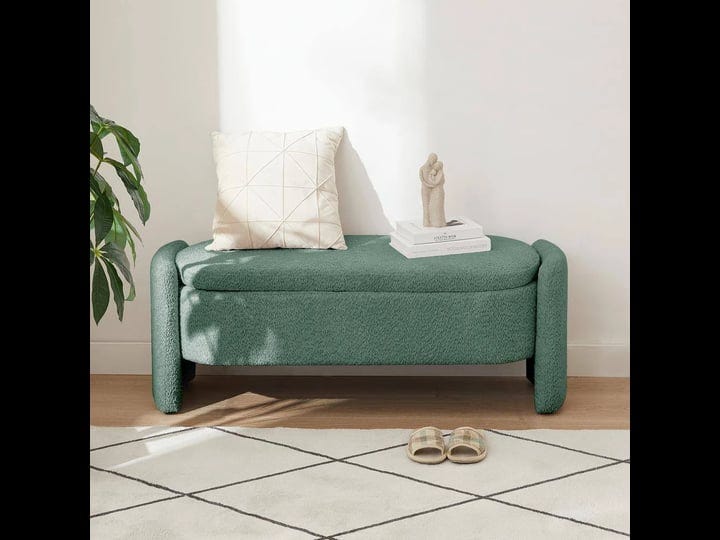 dark-green-47-in-3d-lamb-fleece-fabric-bedroom-bench-upholstered-ottoman-with-large-storage-space-fo-1