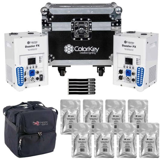 colorkey-cku-7703-white-dazzler-fx-machines-with-road-case-8-pouches-of-cold-spark-powder-package-1