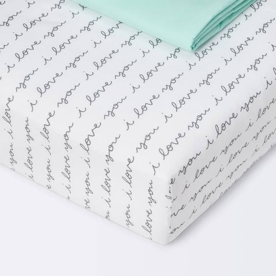 cloud-island-crib-fitted-sheets-2-piece-solid-mint-target-1