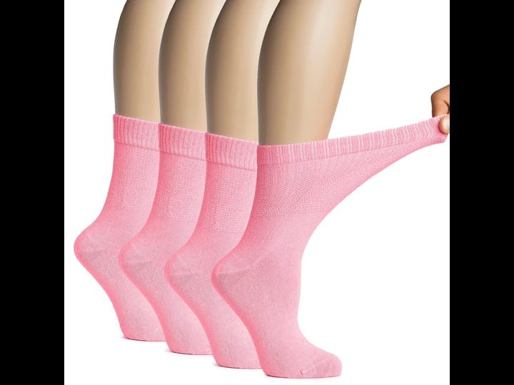 hugh-ugoli-womens-bamboo-diabetic-crew-socks-thin-loose-fit-soft-wide-stretchy-seamless-toe-4-pairs--1