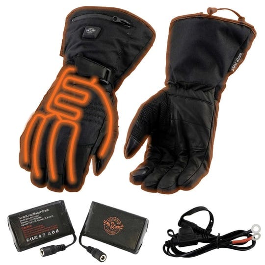 milwaukee-leather-mg17501set-mens-black-heated-textile-leather-combo-gauntlet-gloves-with-i-touch-ba-1