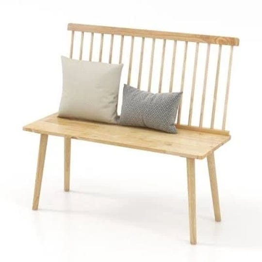 costway-entryway-bench-for-2-windsor-rubber-wood-dining-bench-with-spindle-back-natural-1