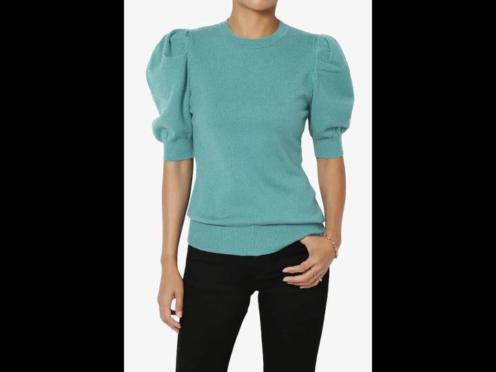 themogan-womens-puff-short-sleeve-sweater-crew-neck-casual-pullover-knit-top-dusty-teal-l-size-large-1