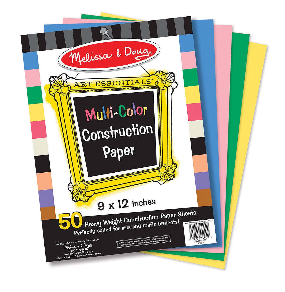 Melissa & Doug Multi-Color Construction Paper - 50 Sheets of 10 Vibrant Colors | Image