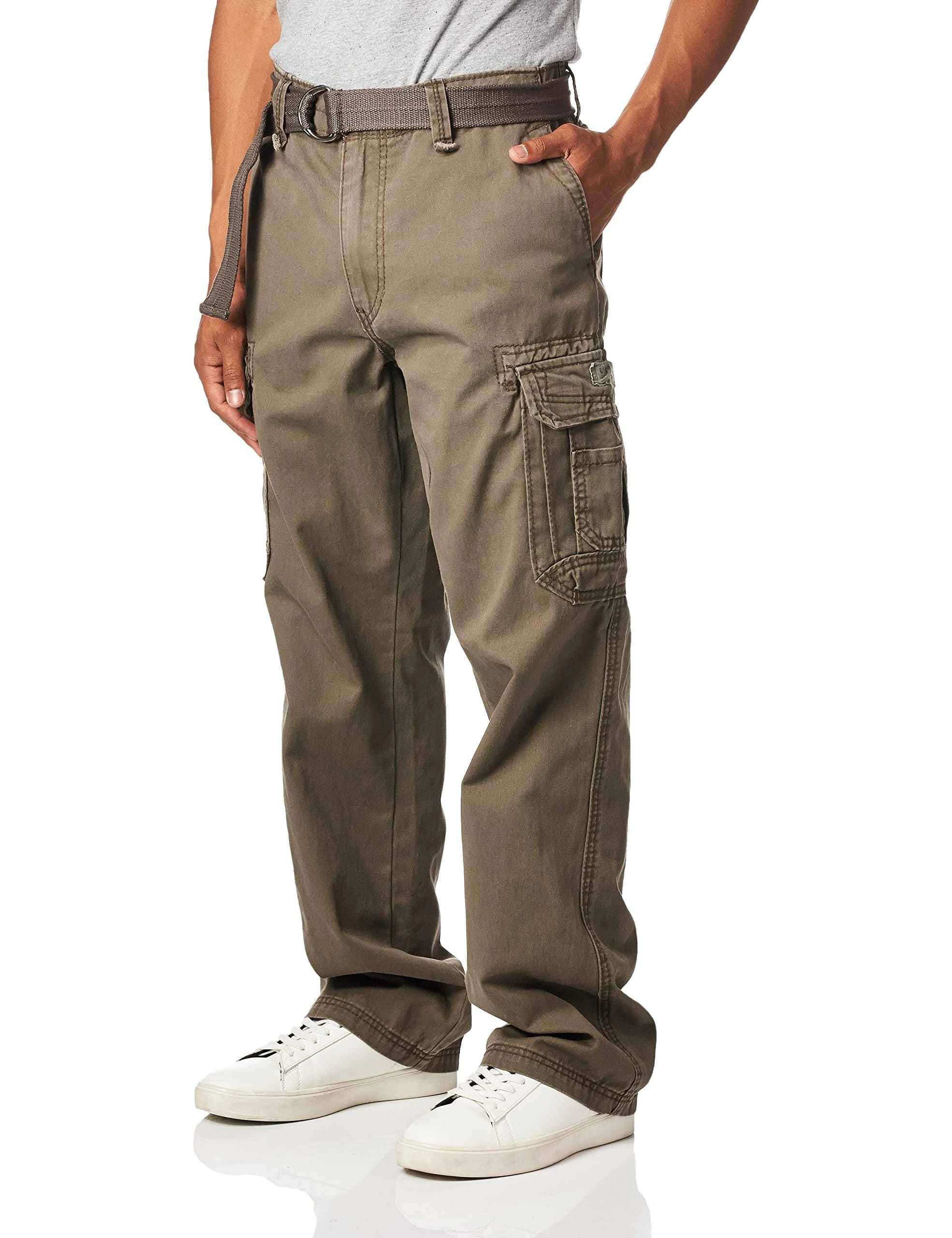 Comfortable Men's Casual Cargo Pants in Beige | Image