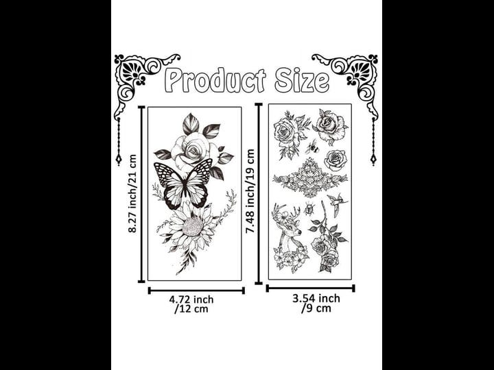 cerlaza-56-styles-temporary-tattoos-for-women-adults-fake-henna-tattoo-sleeves-semi-permanent-flower-1